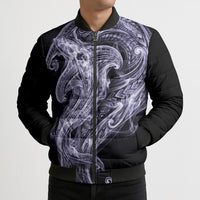 Waiporoporo Maori Tribal Hammershark Ghost Spirit Bomber Puffer Jacket