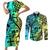 malampa-fiji-day-couples-matching-short-sleeve-bodycon-dress-and-long-sleeve-button-shirts-vanuatu-sand-drawing-with-polynesian-pattern