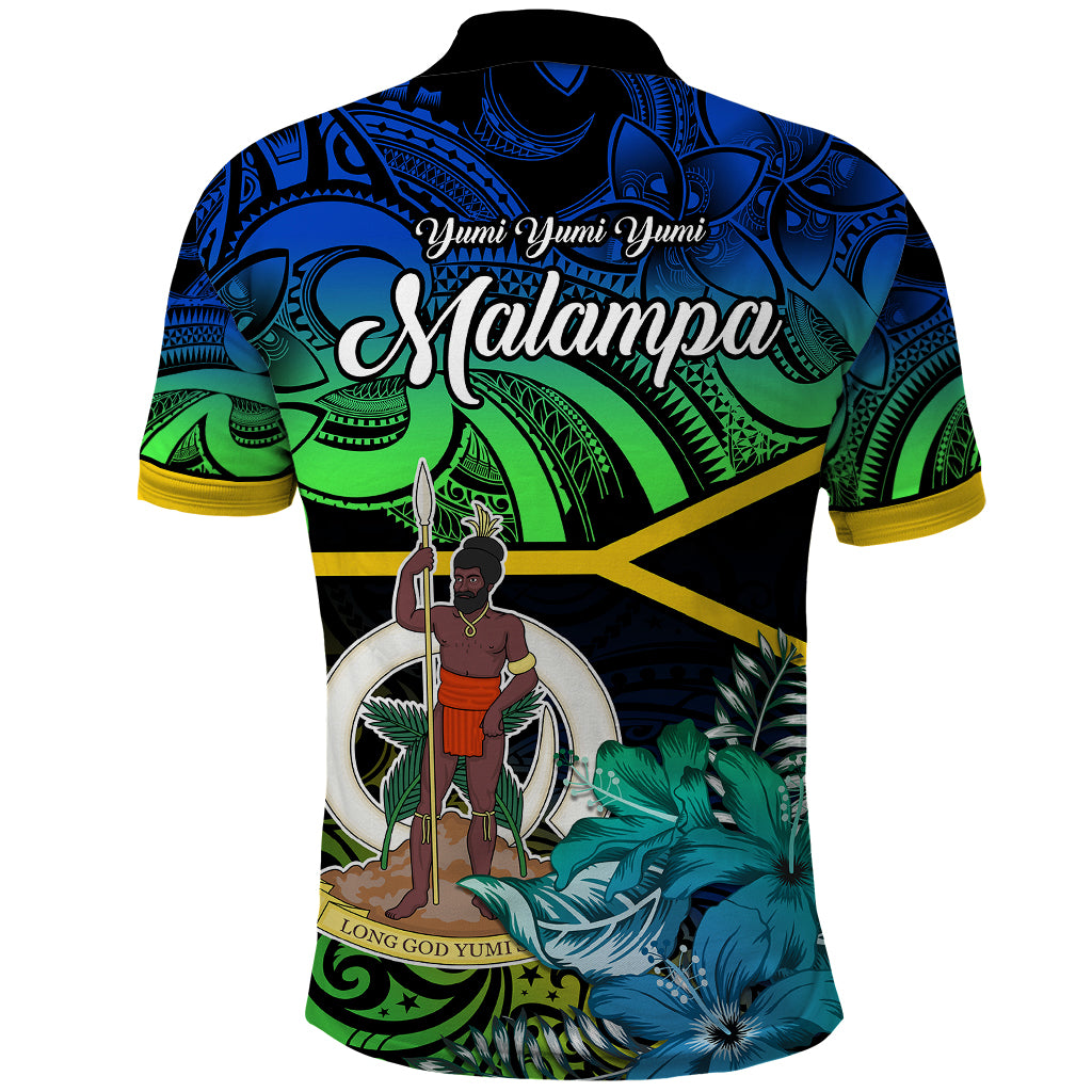 Malampa Day Polo Shirt Vanuatu Flowers with Malampa Emblem Tribal Pattern LT9 - Polynesian Pride