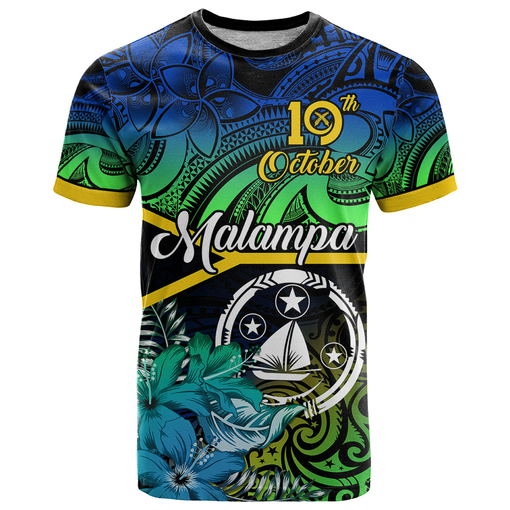 Malampa Day T Shirt Vanuatu Flowers with Malampa Emblem Tribal Pattern LT9 Black - Polynesian Pride