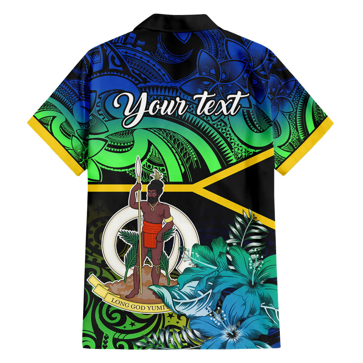 Personalised Malampa Day Family Matching Puletasi Dress and Hawaiian Shirt Vanuatu Flowers with Malampa Emblem Tribal Pattern LT9 - Polynesian Pride