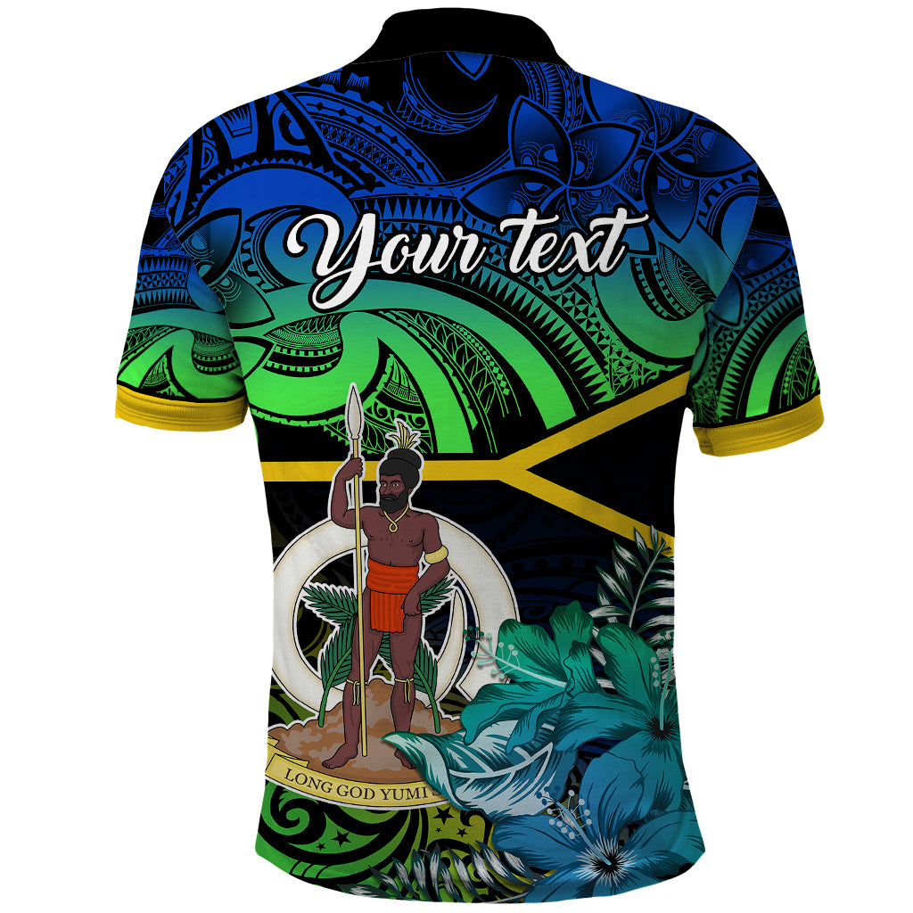 Personalised Malampa Day Polo Shirt Vanuatu Flowers with Malampa Emblem Tribal Pattern LT9 - Polynesian Pride