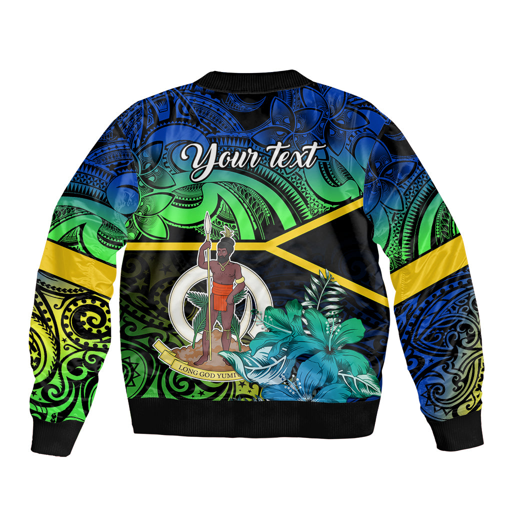 personalised-malampa-day-sleeve-zip-bomber-jacket-vanuatu-flowers-with-malampa-emblem-tribal-pattern
