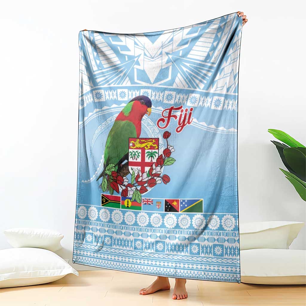 Melanesian Fiji Kula Bird Blanket with Tagimoucia Masi Tapa Pattern LT9 - Polynesian Pride