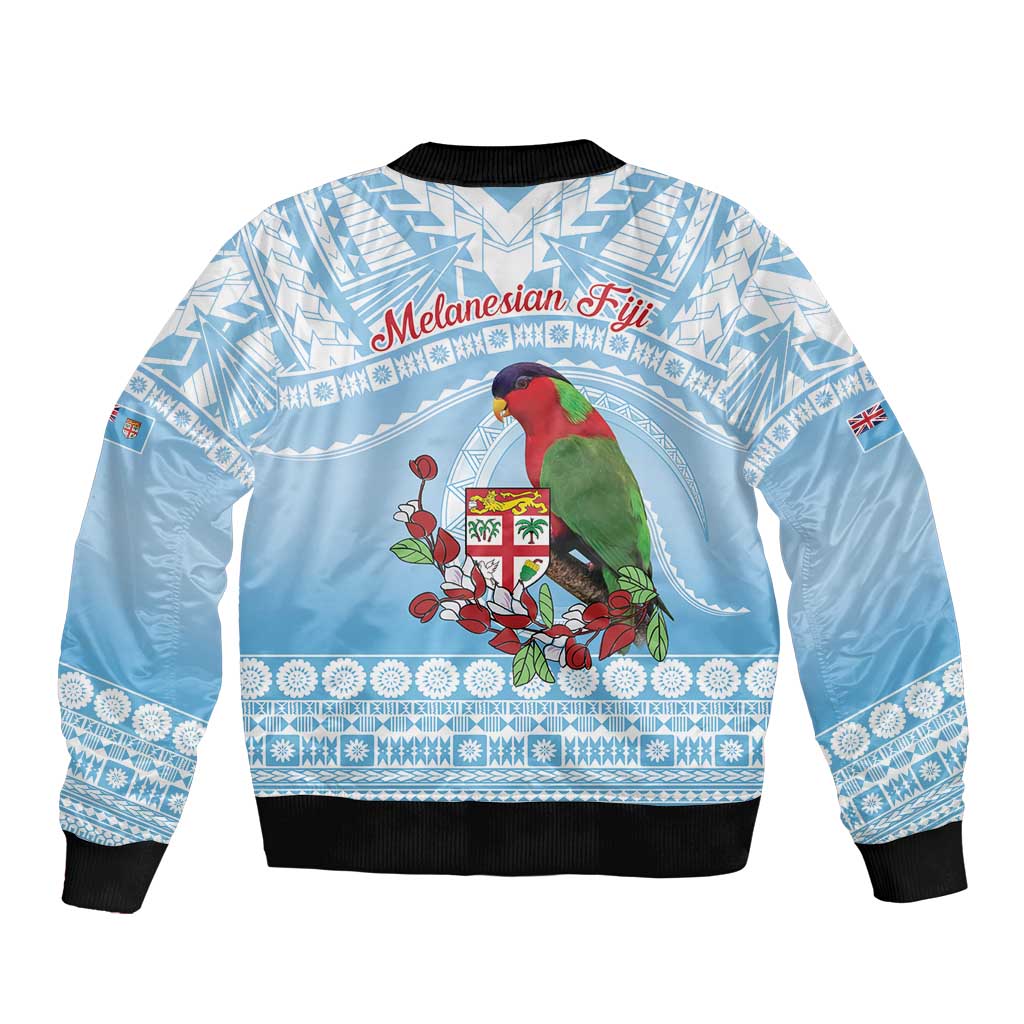 Melanesian Fiji Kula Bird Bomber Jacket with Tagimoucia Masi Tapa Pattern LT9 - Polynesian Pride