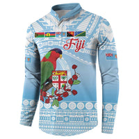 Melanesian Fiji Kula Bird Button Sweatshirt with Tagimoucia Masi Tapa Pattern LT9 - Polynesian Pride