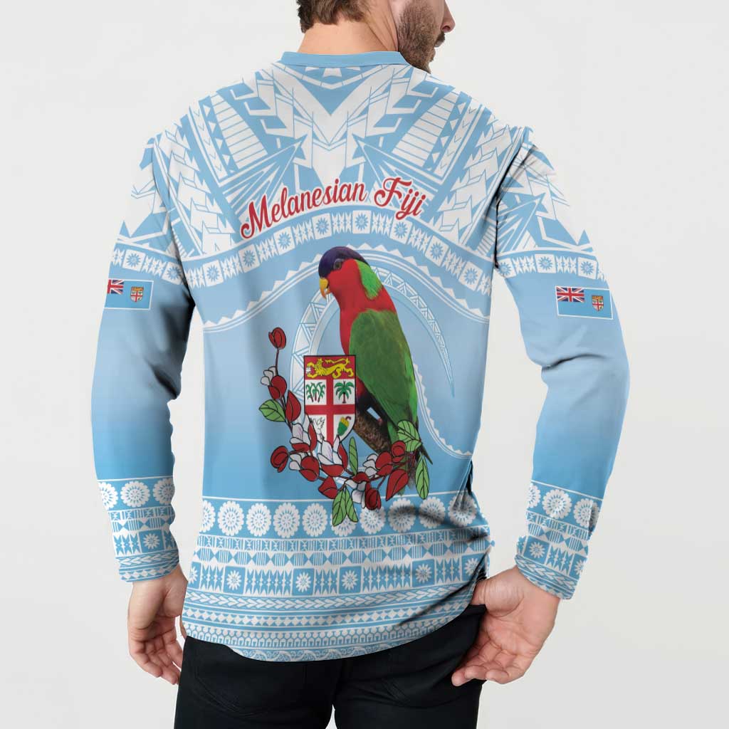 Melanesian Fiji Kula Bird Button Sweatshirt with Tagimoucia Masi Tapa Pattern LT9 - Polynesian Pride
