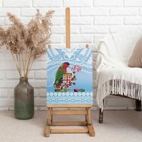 Melanesian Fiji Kula Bird Canvas Wall Art with Tagimoucia Masi Tapa Pattern LT9 - Polynesian Pride