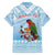 Melanesian Fiji Kula Bird Family Matching Short Sleeve Bodycon Dress and Hawaiian Shirt with Tagimoucia Masi Tapa Pattern