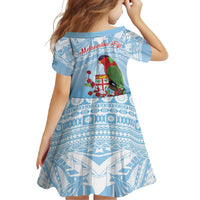 Melanesian Fiji Kula Bird Family Matching Summer Maxi Dress and Hawaiian Shirt with Tagimoucia Masi Tapa Pattern LT9 - Polynesian Pride