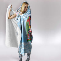 Melanesian Fiji Kula Bird Hooded Blanket with Tagimoucia Masi Tapa Pattern LT9 - Polynesian Pride
