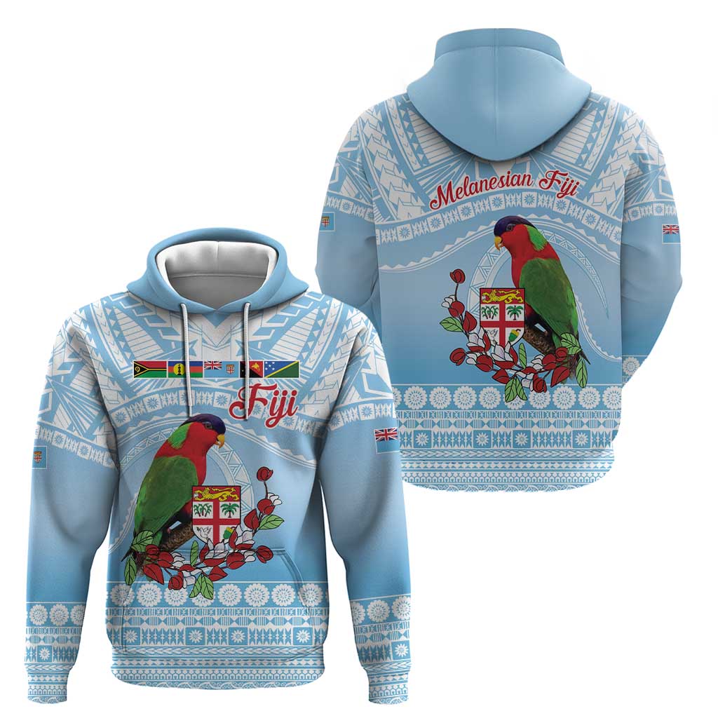Melanesian Fiji Kula Bird Hoodie with Tagimoucia Masi Tapa Pattern LT9 - Polynesian Pride