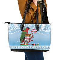 Melanesian Fiji Kula Bird Leather Tote Bag with Tagimoucia Masi Tapa Pattern LT9 - Polynesian Pride