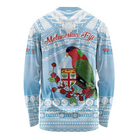 Melanesian Fiji Kula Bird Long Sleeve Shirt with Tagimoucia Masi Tapa Pattern LT9 - Polynesian Pride