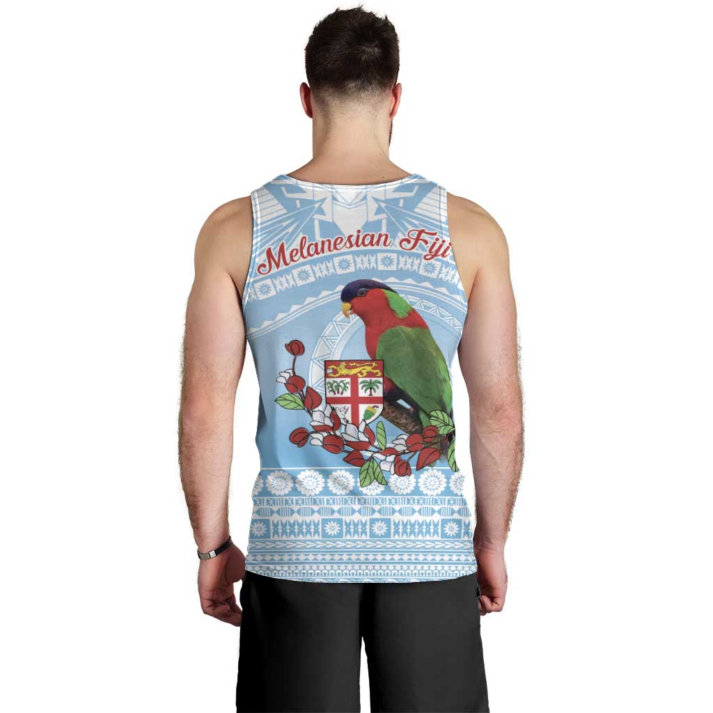 Melanesian Fiji Kula Bird Men Tank Top with Tagimoucia Masi Tapa Pattern LT9 - Polynesian Pride
