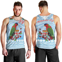 Melanesian Fiji Kula Bird Men Tank Top with Tagimoucia Masi Tapa Pattern LT9 - Polynesian Pride