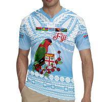 Melanesian Fiji Kula Bird Rugby Jersey with Tagimoucia Masi Tapa Pattern