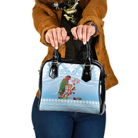 Melanesian Fiji Kula Bird Shoulder Handbag with Tagimoucia Masi Tapa Pattern LT9 One Size Blue - Polynesian Pride