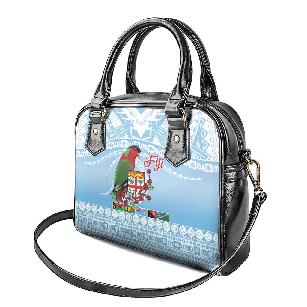 Melanesian Fiji Kula Bird Shoulder Handbag with Tagimoucia Masi Tapa Pattern LT9 - Polynesian Pride