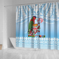 Melanesian Fiji Kula Bird Shower Curtain with Tagimoucia Masi Tapa Pattern LT9 - Polynesian Pride