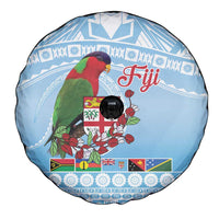 Melanesian Fiji Kula Bird Spare Tire Cover with Tagimoucia Masi Tapa Pattern LT9 - Polynesian Pride
