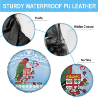 Melanesian Fiji Kula Bird Spare Tire Cover with Tagimoucia Masi Tapa Pattern LT9 - Polynesian Pride
