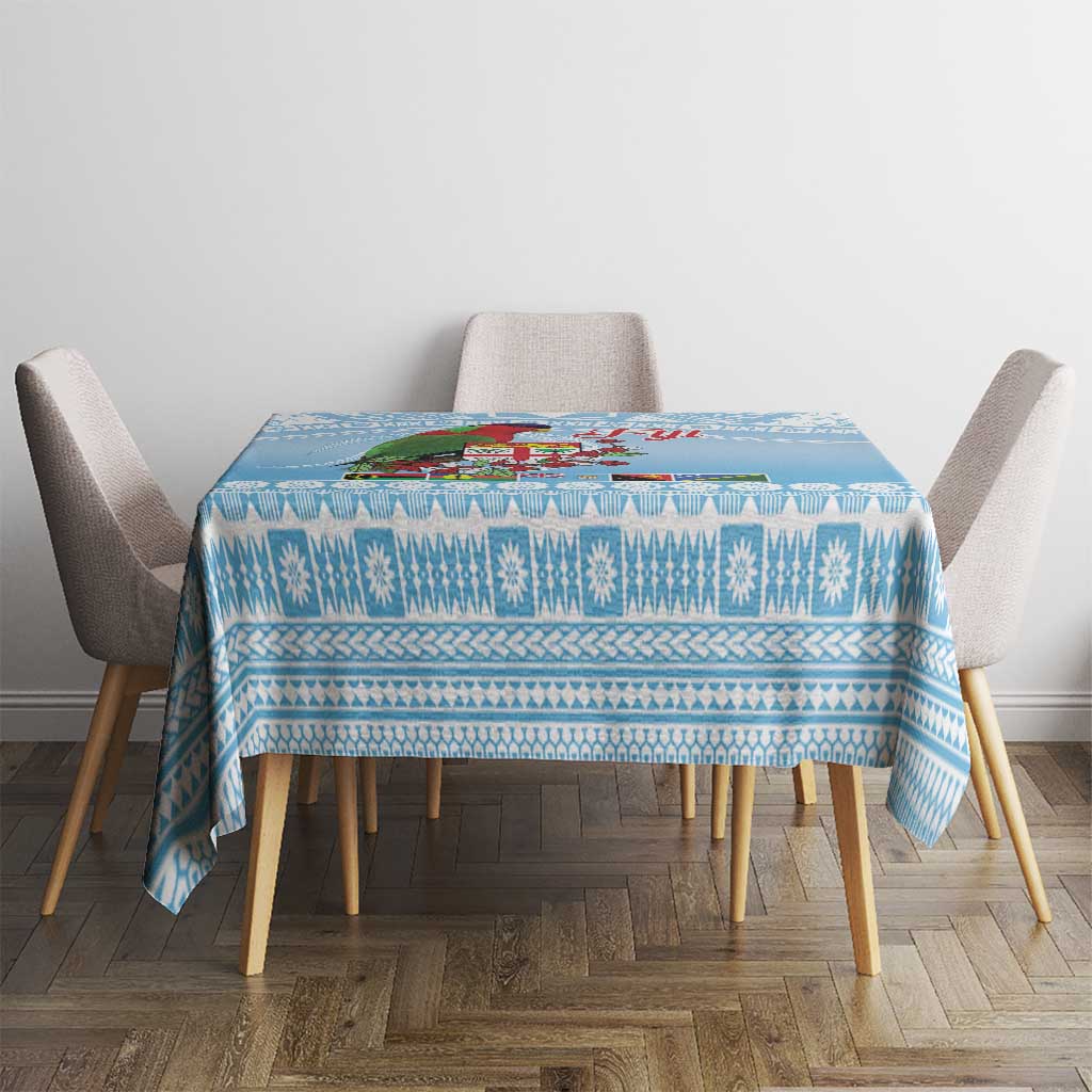 Melanesian Fiji Kula Bird Tablecloth with Tagimoucia Masi Tapa Pattern