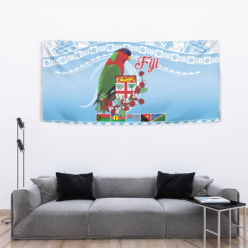 Melanesian Fiji Kula Bird Tapestry with Tagimoucia Masi Tapa Pattern LT9 - Polynesian Pride