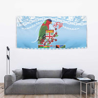 Melanesian Fiji Kula Bird Tapestry with Tagimoucia Masi Tapa Pattern LT9 - Polynesian Pride