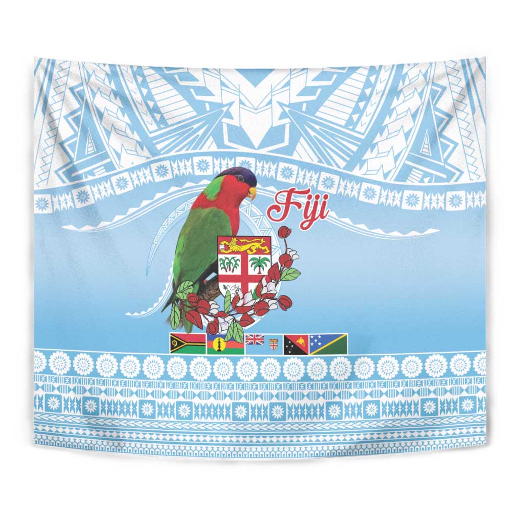 Melanesian Fiji Kula Bird Tapestry with Tagimoucia Masi Tapa Pattern LT9 - Polynesian Pride