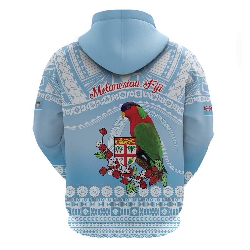 Melanesian Fiji Kula Bird Zip Hoodie with Tagimoucia Masi Tapa Pattern LT9 - Polynesian Pride