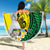 Melanesian New Caledonia Beach Blanket Plumeria Kagu Bird and Nautilus Shell