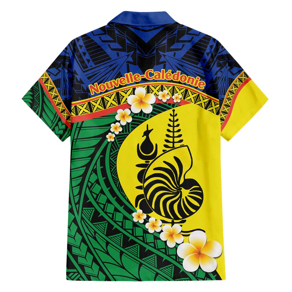 Melanesian New Caledonia Family Matching Long Sleeve Bodycon Dress and Hawaiian Shirt Plumeria Kagu Bird and Nautilus Shell