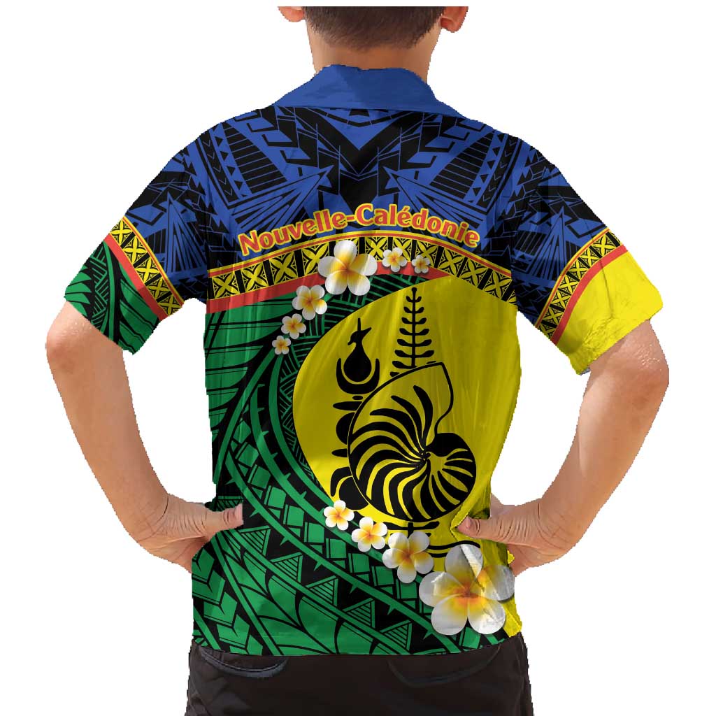 Melanesian New Caledonia Family Matching Mermaid Dress and Hawaiian Shirt Plumeria Kagu Bird and Nautilus Shell