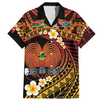Melanesian Papua New Guinea Family Matching Off Shoulder Short Dress and Hawaiian Shirt Plumeria Bird of Paradise Tribal LT9 Dad's Shirt - Short Sleeve Red - Polynesian Pride