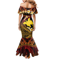 Melanesian Papua New Guinea Mermaid Dress Plumeria Bird of Paradise Tribal LT9 - Polynesian Pride