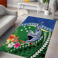 Melanesian Solomon Islands Area Rug Tropical Shark Tattoo
