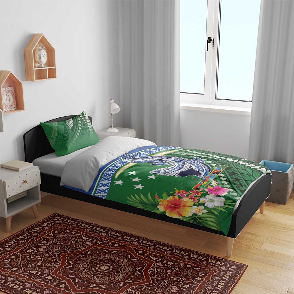 Melanesian Solomon Islands Bedding Set Tropical Shark Tattoo