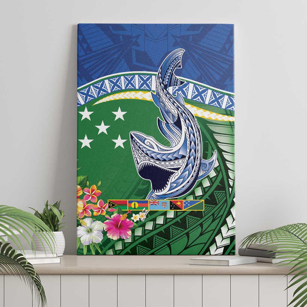 Melanesian Solomon Islands Canvas Wall Art Tropical Shark Tattoo