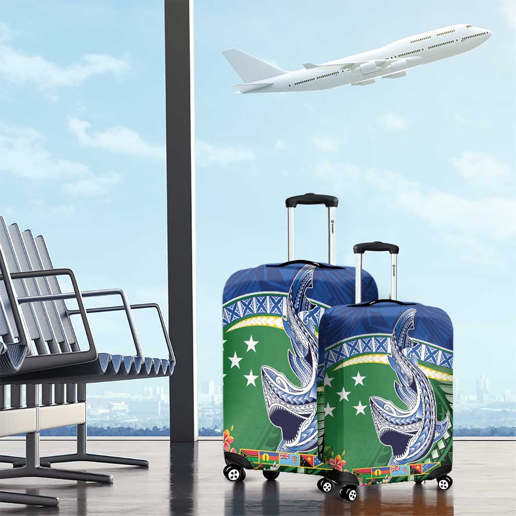 Melanesian Solomon Islands Luggage Cover Tropical Shark Tattoo