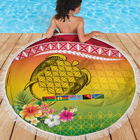 Melanesian Ni-Vanuatu Beach Blanket Sea Turtle with Sand Drawing Pattern LT9 - Polynesian Pride