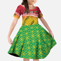 Melanesian Ni-Vanuatu Family Matching Mermaid Dress and Hawaiian Shirt Sea Turtle with Sand Drawing Pattern LT9 Daughter's Dress Reggae - Polynesian Pride