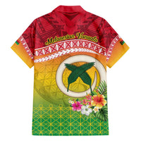 Melanesian Ni-Vanuatu Family Matching Tank Maxi Dress and Hawaiian Shirt Sea Turtle with Sand Drawing Pattern LT9 - Polynesian Pride
