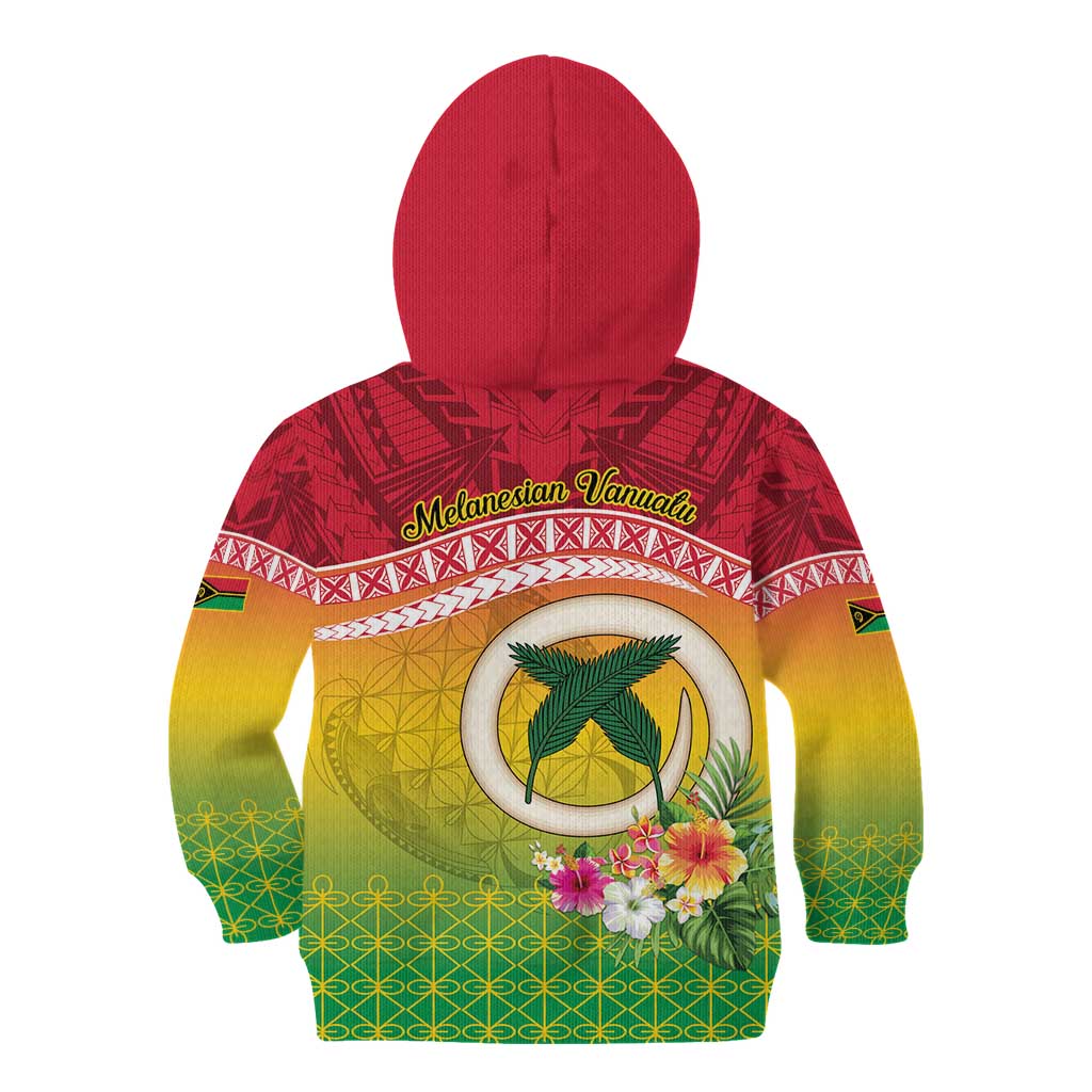 Melanesian Ni-Vanuatu Kid Hoodie Sea Turtle with Sand Drawing Pattern