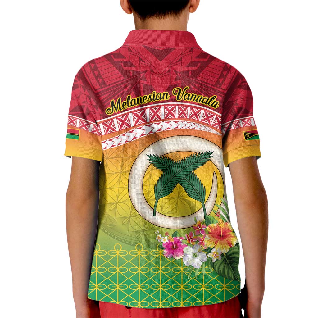 Melanesian Ni-Vanuatu Kid Polo Shirt Sea Turtle with Sand Drawing Pattern