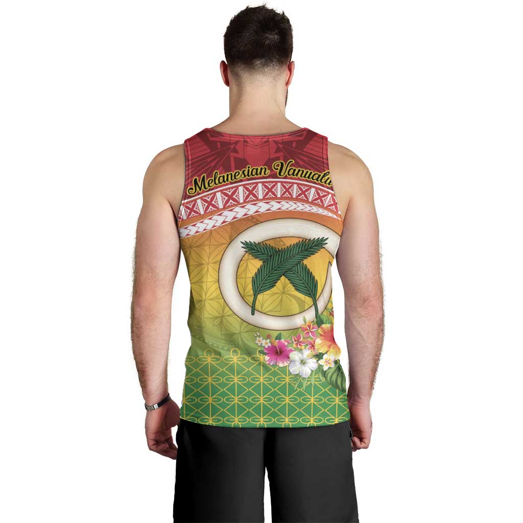 Melanesian Ni-Vanuatu Men Tank Top Sea Turtle with Sand Drawing Pattern