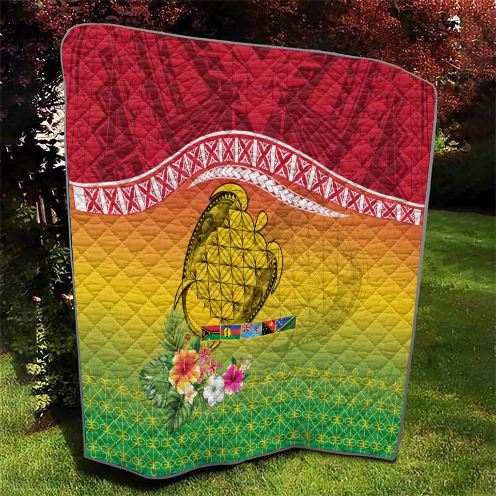 Melanesian Ni-Vanuatu Quilt Sea Turtle with Sand Drawing Pattern LT9 - Polynesian Pride