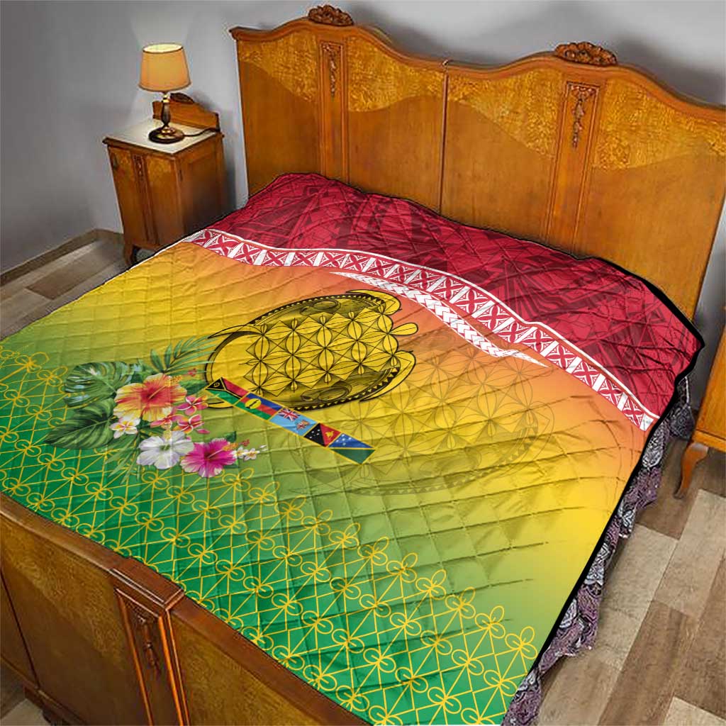 Melanesian Ni-Vanuatu Quilt Sea Turtle with Sand Drawing Pattern LT9 - Polynesian Pride
