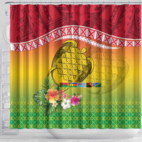 Melanesian Ni-Vanuatu Shower Curtain Sea Turtle with Sand Drawing Pattern LT9 - Polynesian Pride