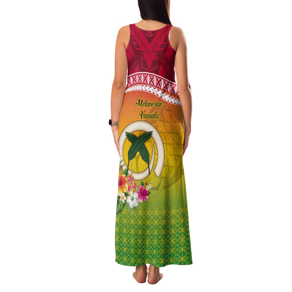 Melanesian Ni-Vanuatu Tank Maxi Dress Sea Turtle with Sand Drawing Pattern
